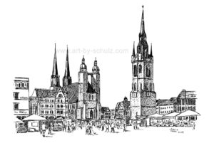 Markt, Halle (Saale), Tusche, Tusche Verlag, Sabine Schulz