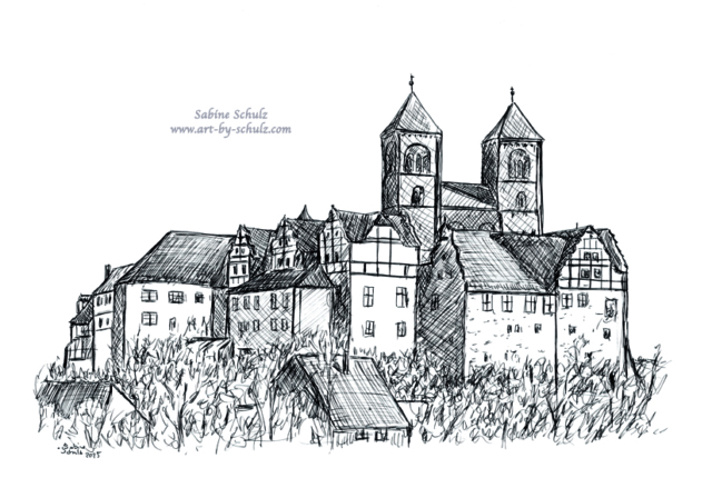 Quedlinburg, Sabine Schulz, Tusche, Tusche Verlag, Zeichnung